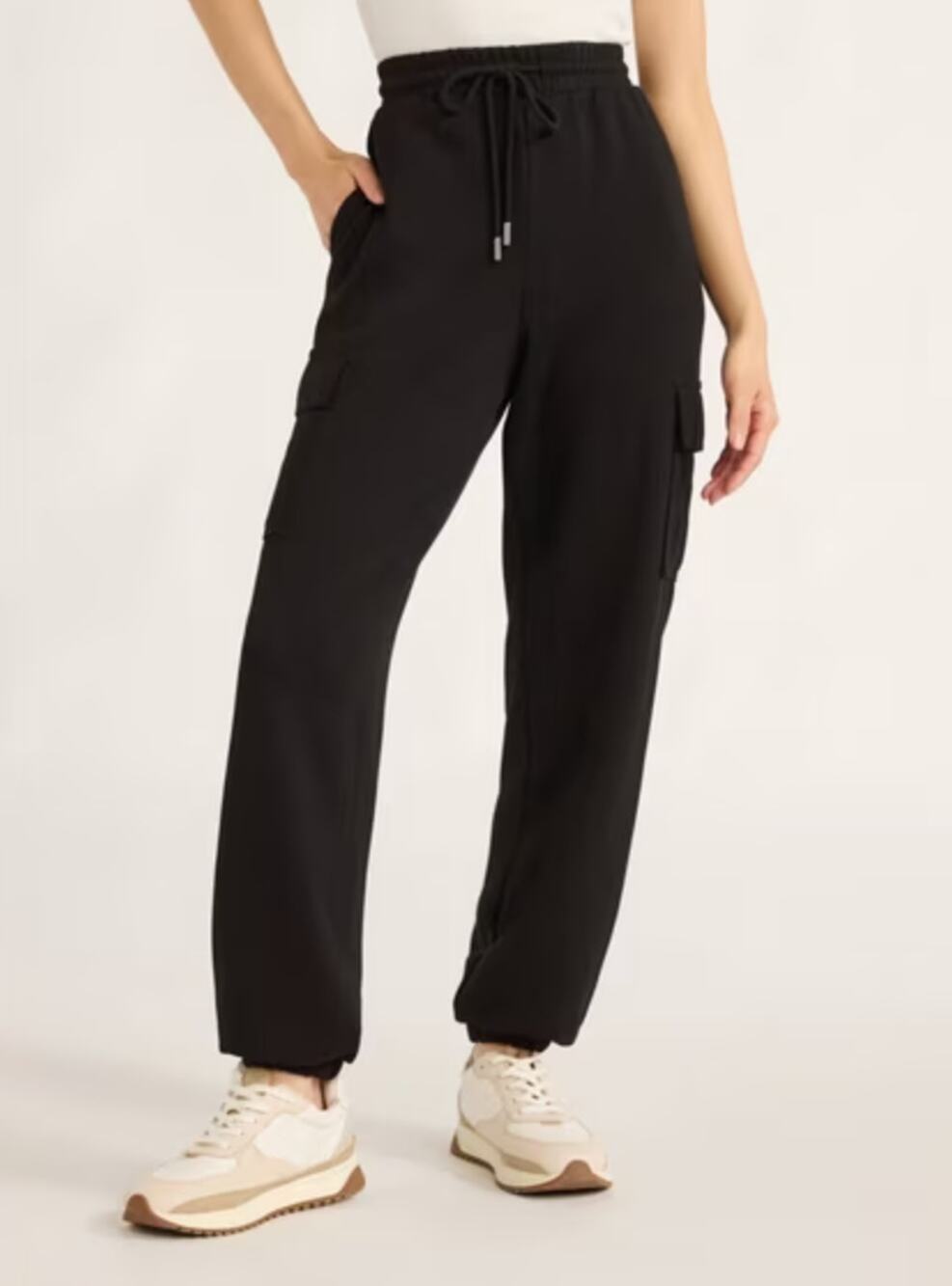 Scoop Scuba Cargo Jogger Black Pull-On Pants Size S